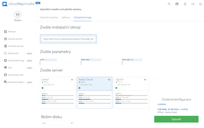 Založení VPS z vlastního ISO obrazu