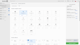 Objednávka VPS v uživatelském rozhraní - aktuální generace