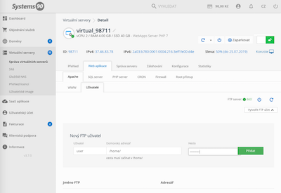 WebApps - FTP uživatelé